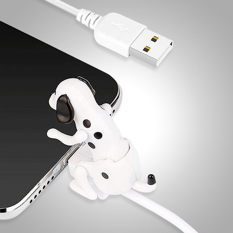 Hondenoplader, een universele en hilarische gadget. Voor Micro-USB, Lightning, USB-C telefoons.