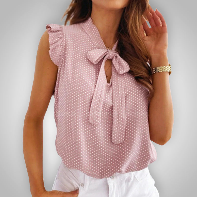 Meerkleurige dames vlinderblouse, luchtig en stijlvol, perfect voor warme zomerse dagen.