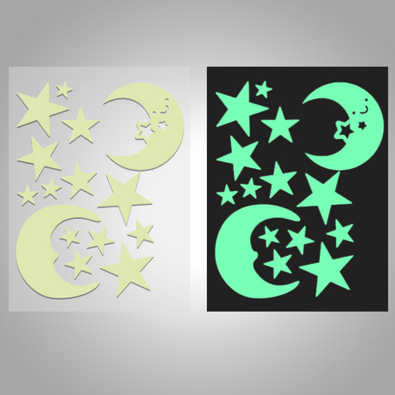 Betoverende glow in the dark sterren muurstickers, perfect als nachtdecoratie in de kinderkamer.