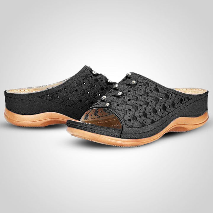 Ademende orthopedische dames sandalen met zacht voetbed, voor optimaal comfort en stijl.