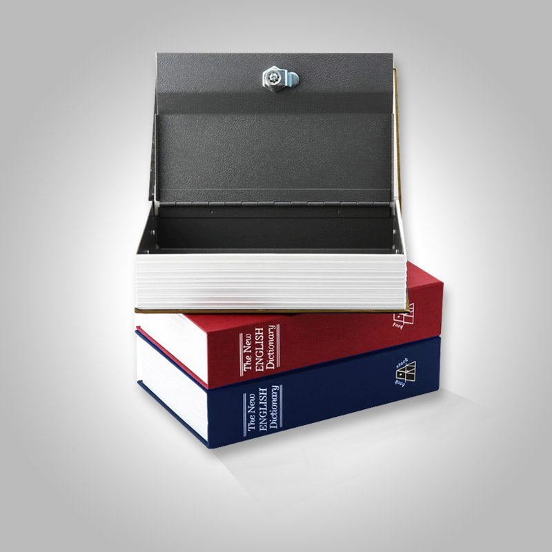 Slimme boekkluis met veilig slot, ideaal voor geheime opslag in huis. Onzichtbaar in elke boekenkast.