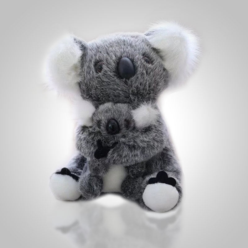 Zachte grijze pluche koala knuffel van 28 cm voor kinderen, perfect om te knuffelen.