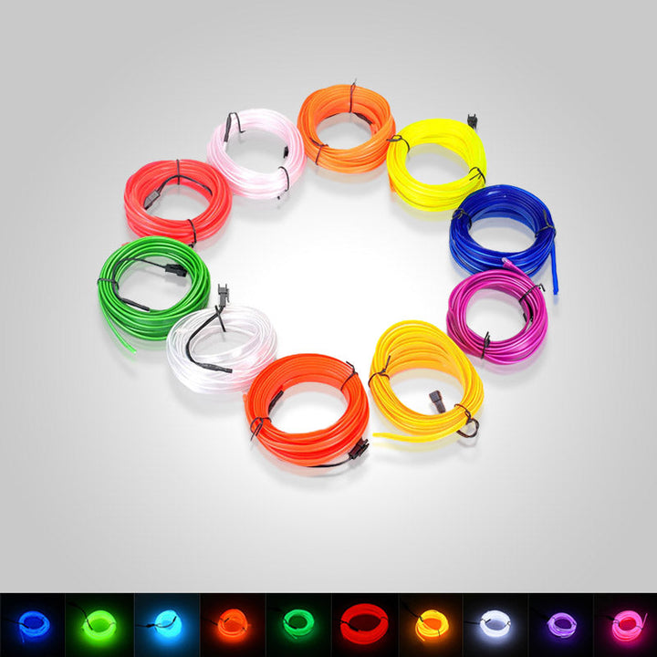 Flexibele neon LED strip verlichting voor auto interieur, makkelijk te installeren USB sfeerverlichting.