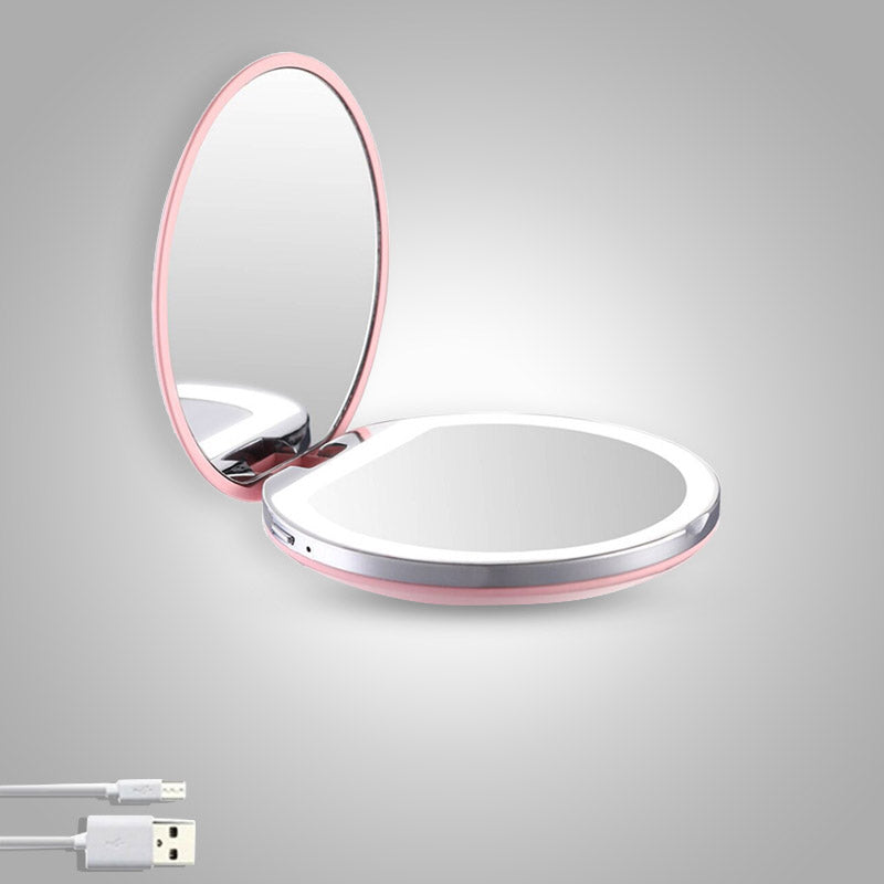 Draagbare LED make-up spiegel voor perfect zicht, ideaal voor cosmetica.
