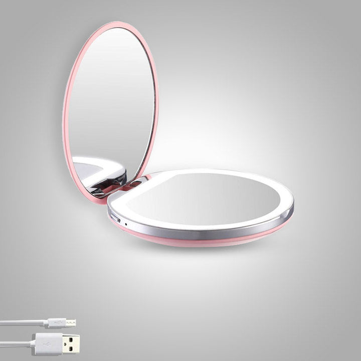 Draagbare LED make-up spiegel voor perfect zicht, ideaal voor cosmetica.