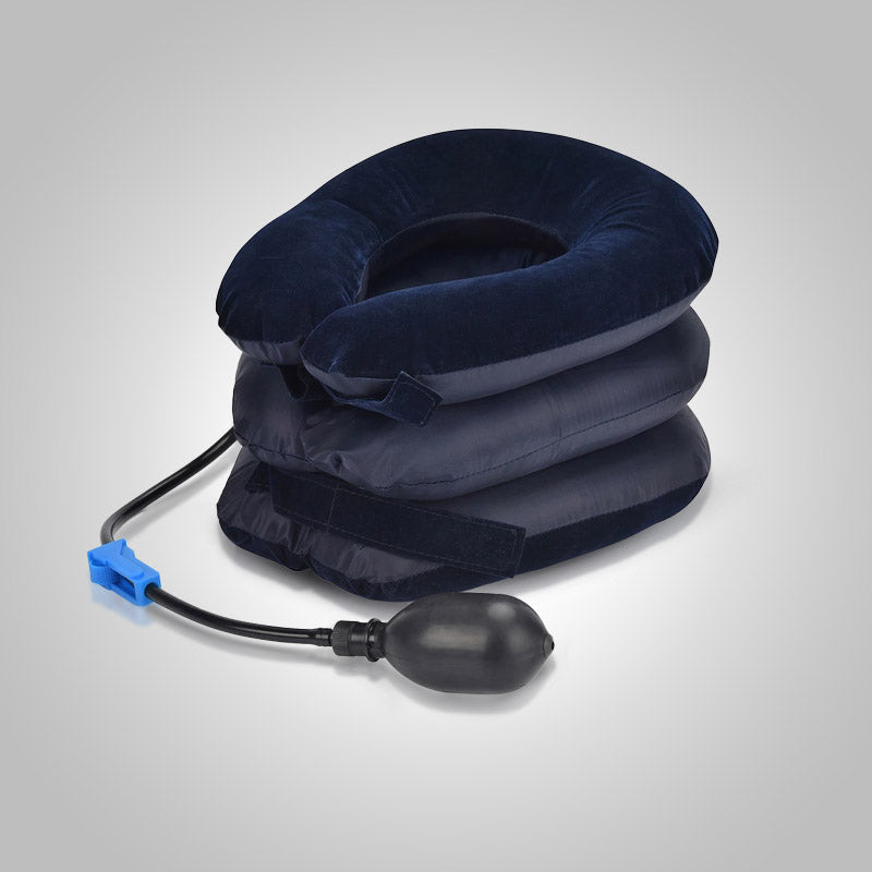 Opblaasbare neksteun kussen voor nekpijn en hoofdpijn verlichting; ergonomische nekondersteuning voor ontspanning.