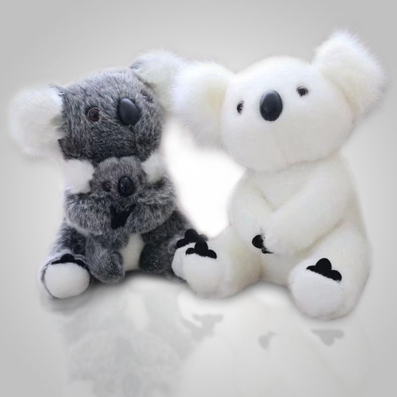 Decoratieve 28 cm pluche koala voor kinderkamers, een zacht grijs-wit knuffeldier.