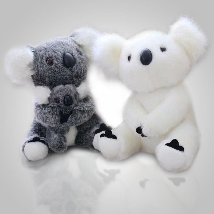 Decoratieve 28 cm pluche koala voor kinderkamers, een zacht grijs-wit knuffeldier.