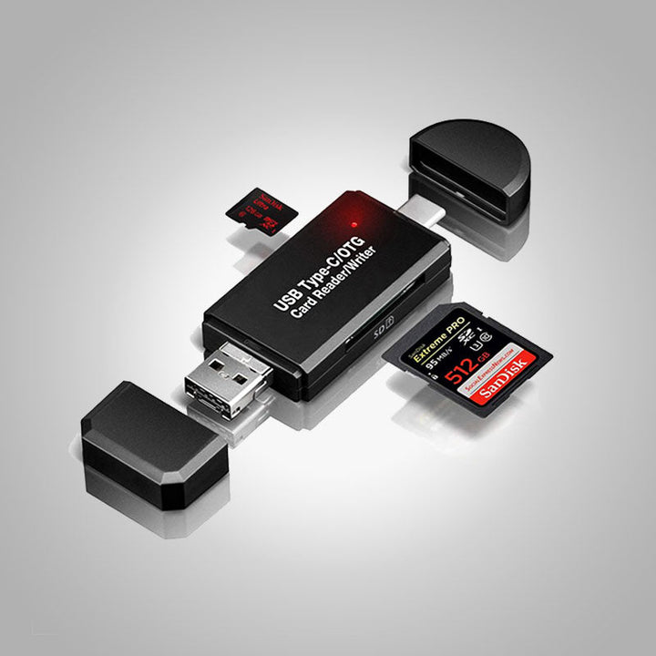 Universele USB-C kaartlezer voor SD & MicroSD kaarten. Snelle data overdracht en foto back-up.