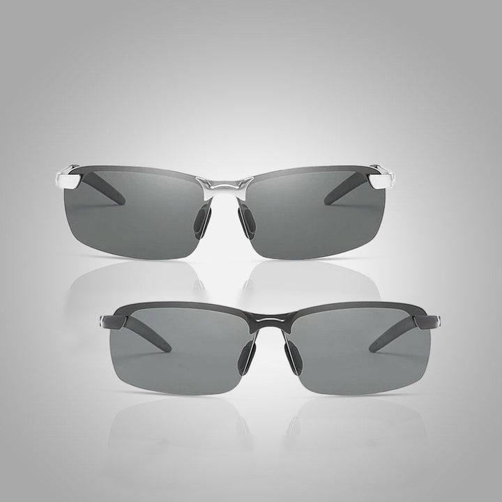 Unisex photochrome zonnebril met optimale uv-bescherming, ideaal voor diverse buitenactiviteiten.