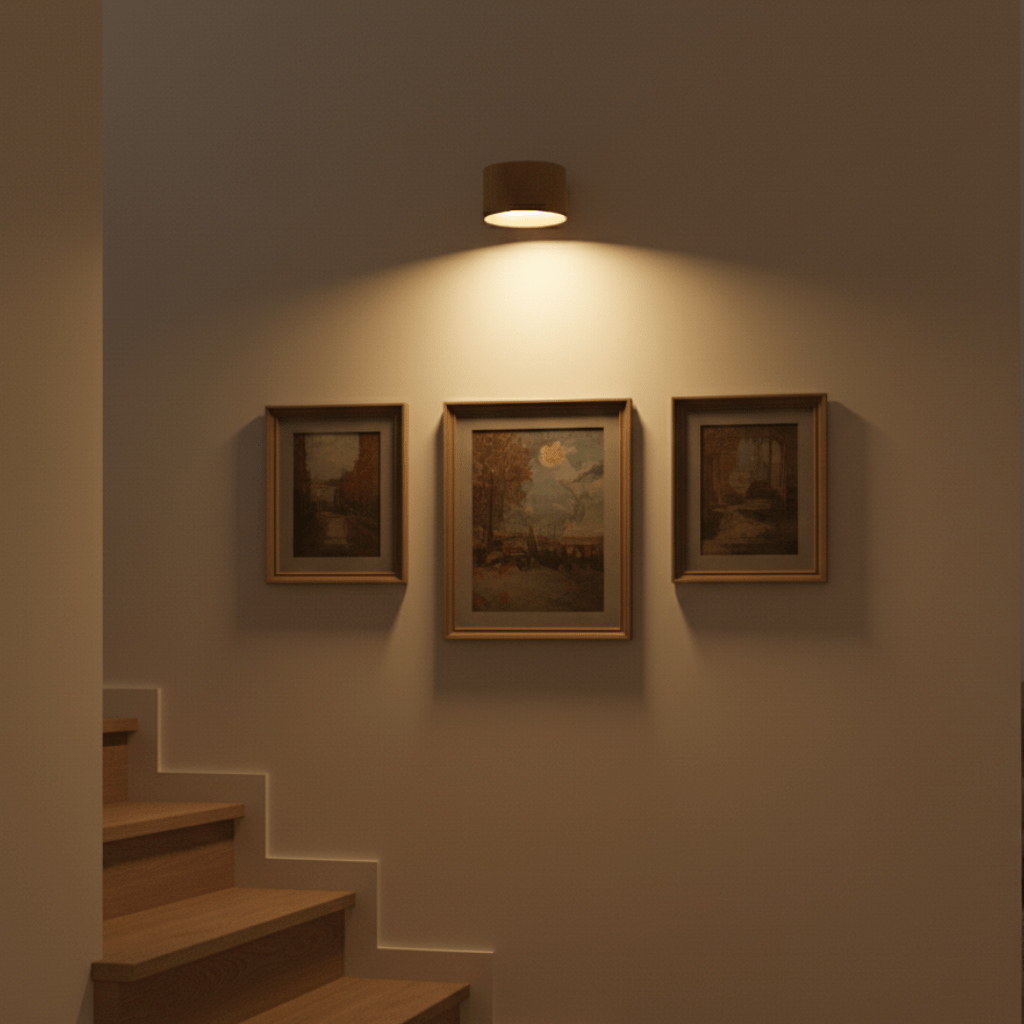 USB-C oplaadbare draadloze LED wandlamp, Scandinavisch design voor slaapkamer of gang.