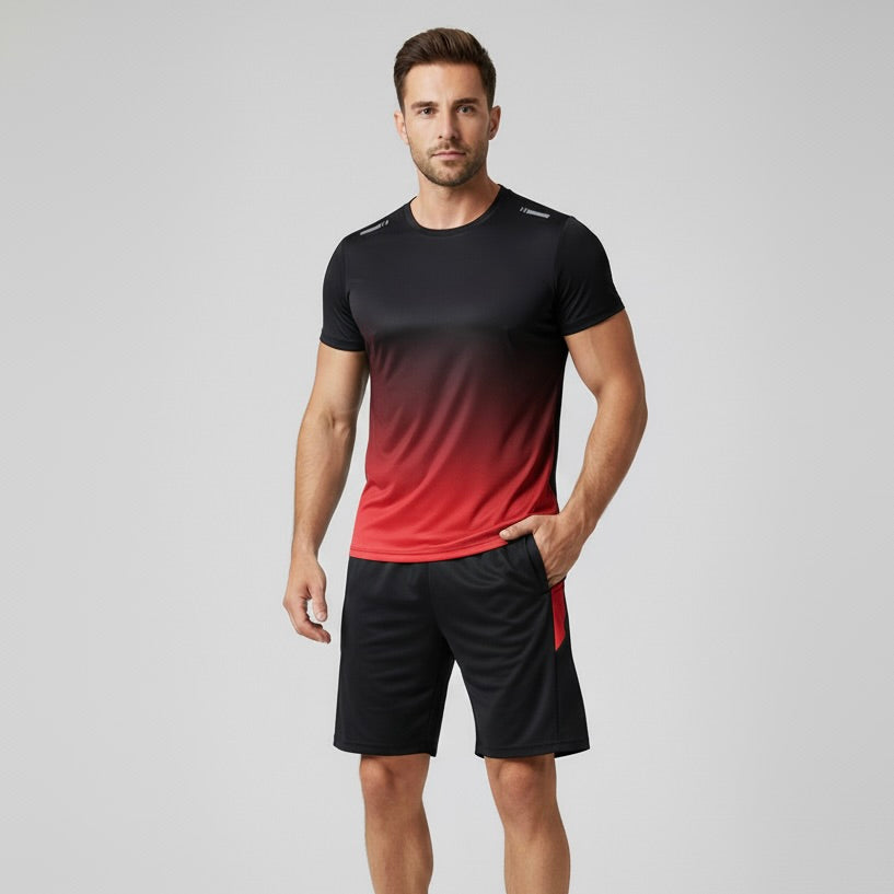 Heren activewear: een compleet joggingpak, perfect voor outdoor training, hardlopen en actieve mannen mode.