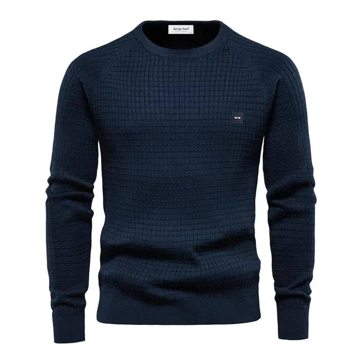 Heren warme gebreide trui in een stijlvolle pasvorm, perfect voor wintercomfort en casual mode.