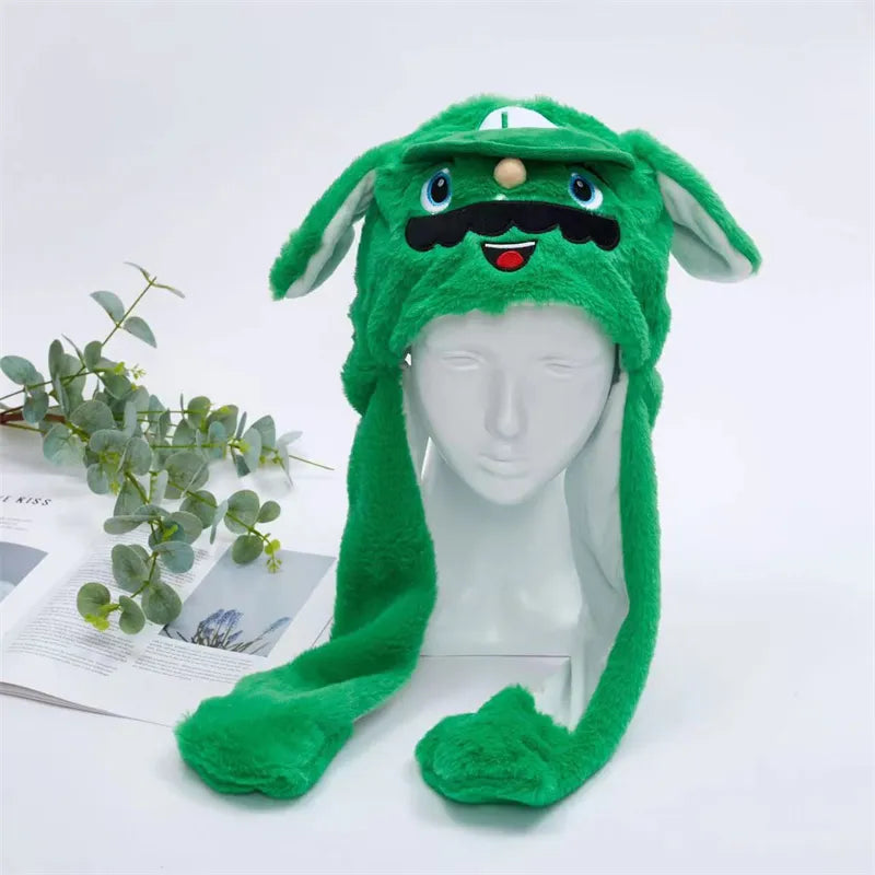 Grappige muts met bewegende oren, BunnyBounce Hat, beer, voor elke gelegenheid.