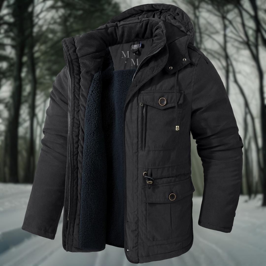 Warme heren winterjas met capuchon voor optimaal comfort, ideaal voor koude dagen en outdoorkleding.