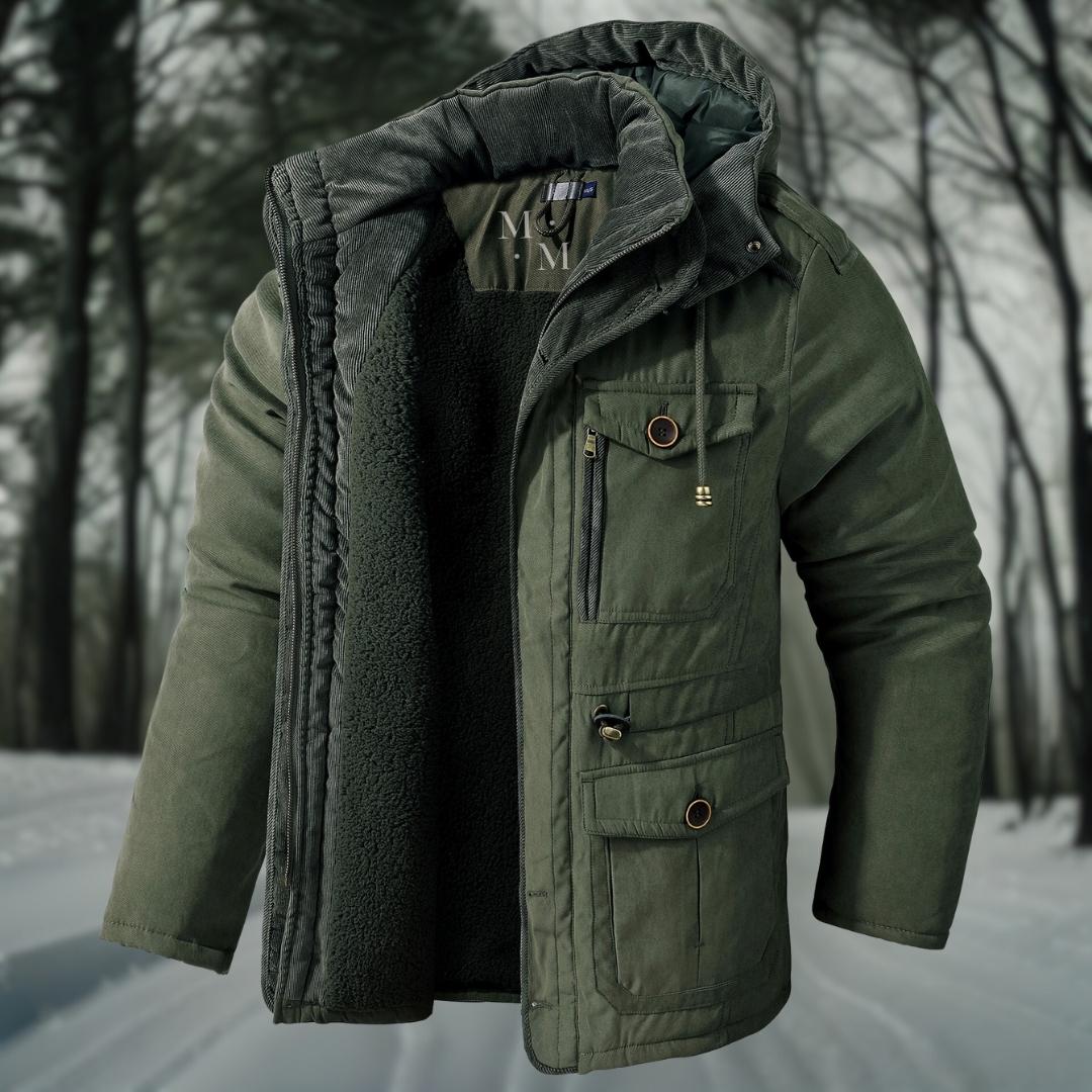 Comfortabele heren winterjas met zachte voering en verstelbare capuchon, ideaal als warme jas.