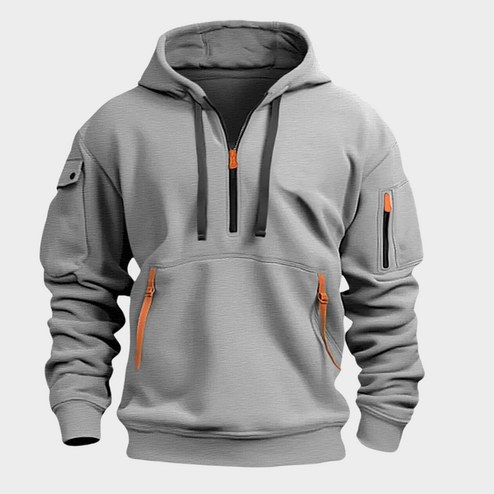 Mannen hoodie Ben, comfortabel en stijlvol, met halve rits. Perfect voor casual dagelijkse outfits.
