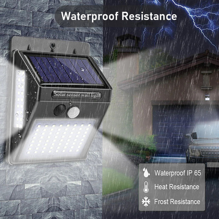 Geen bedrading nodig: draadloze solar LED buitenlamp met bewegingssensor voor snelle en makkelijke installatie.