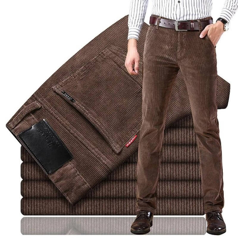 Mave klassieke heren corduroy broek in zwart, een stijlvolle en comfortabele keuze voor elke man.
