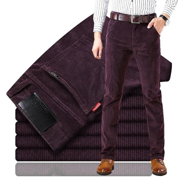 Rechte pasvorm heren corduroy broek van Mave, comfortabel en casual voor dagelijks gebruik.