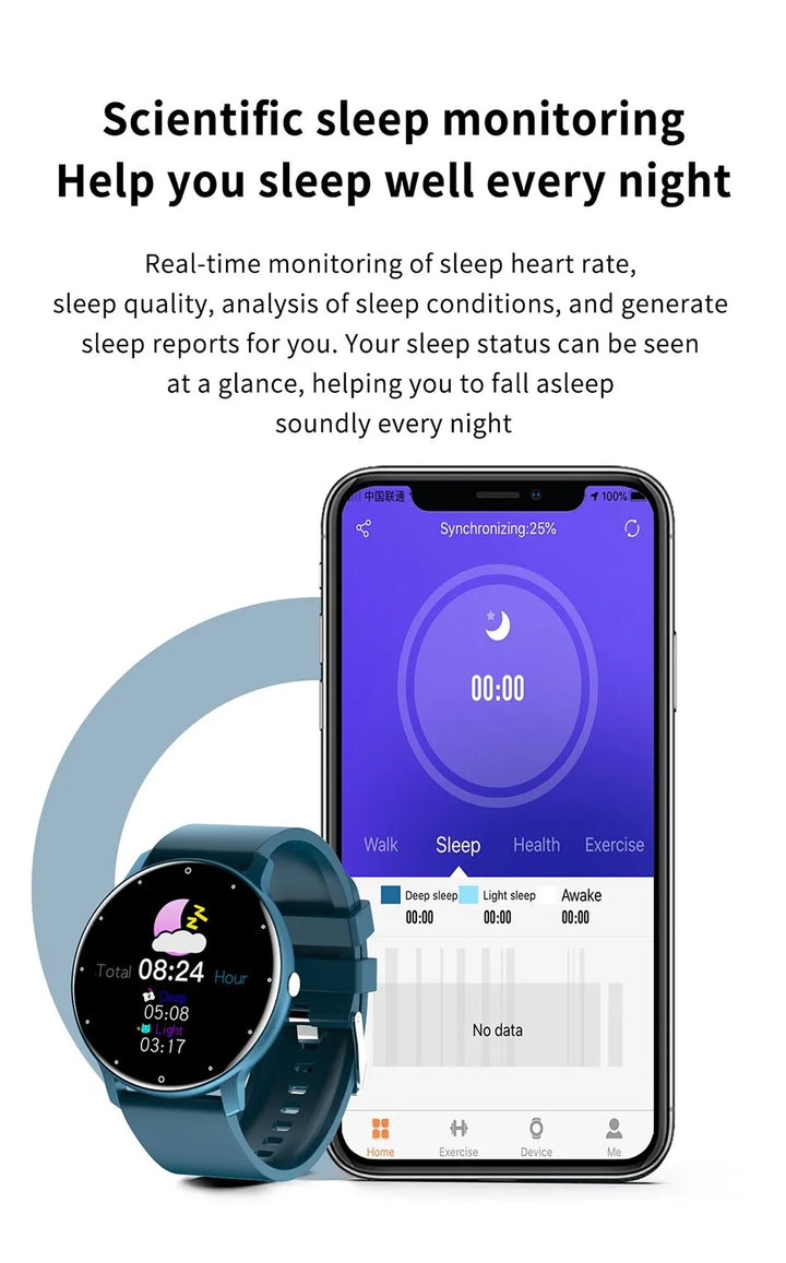 Duurzame batterij unisex fitness smartwatch voor langdurig gebruik zonder frequent opladen.