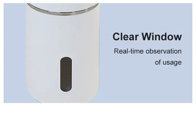 Compacte witte automatische schuimdispenser van ABS, ideaal voor kleinere keukens of badkamers.
