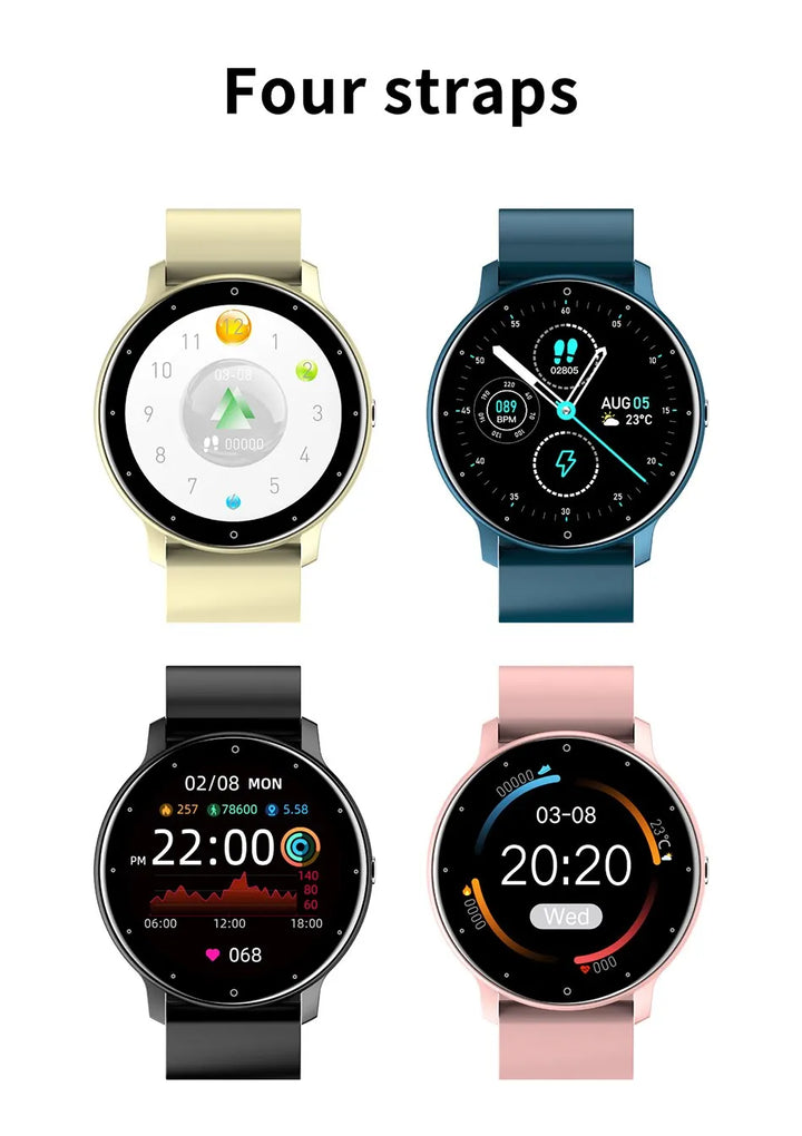 Strakke unisex smartwatch met touchscreen en meerdere sportmodi voor gepersonaliseerde trainingen.