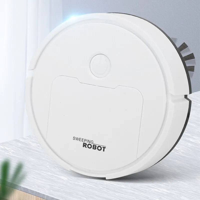Mini robotstofzuiger reinigt vloer efficiënt en draadloos in modern huis.