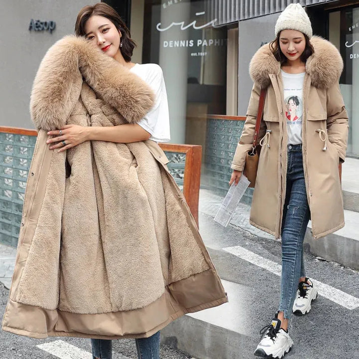 Dames winterparka, warm en stijlvol, met comfortabele pasvorm voor de koude wintermaanden.