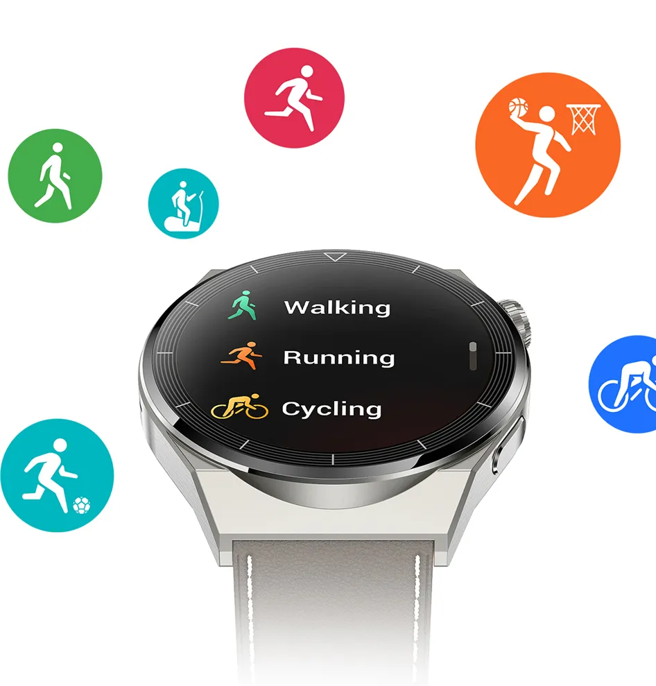 Unisex sport smartwatch met comfortabele siliconen band, waterdicht en perfect voor workouts.