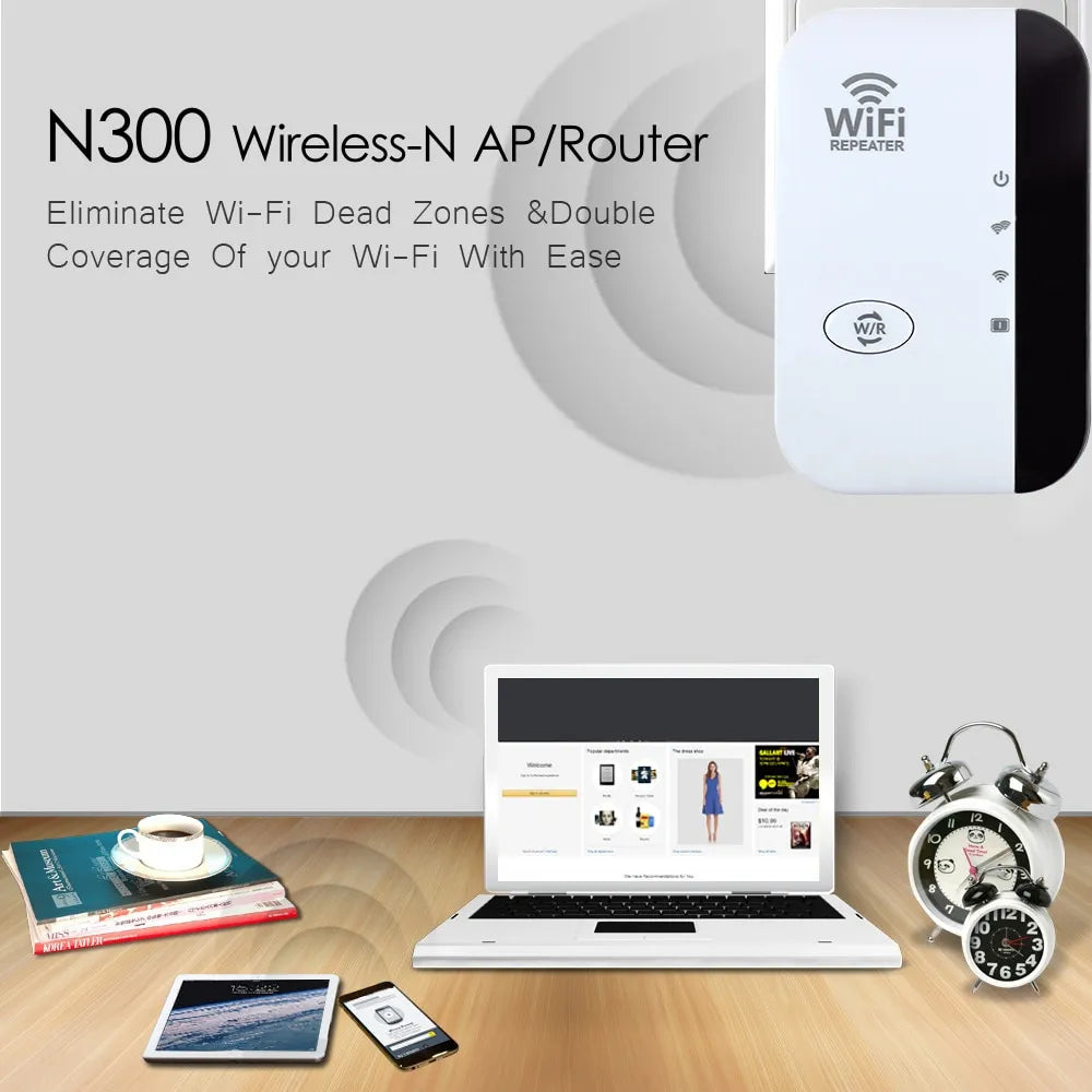 Draadloze wifi repeater elimineert dode zones en verbetert internet in elke kamer van je smarthome.
