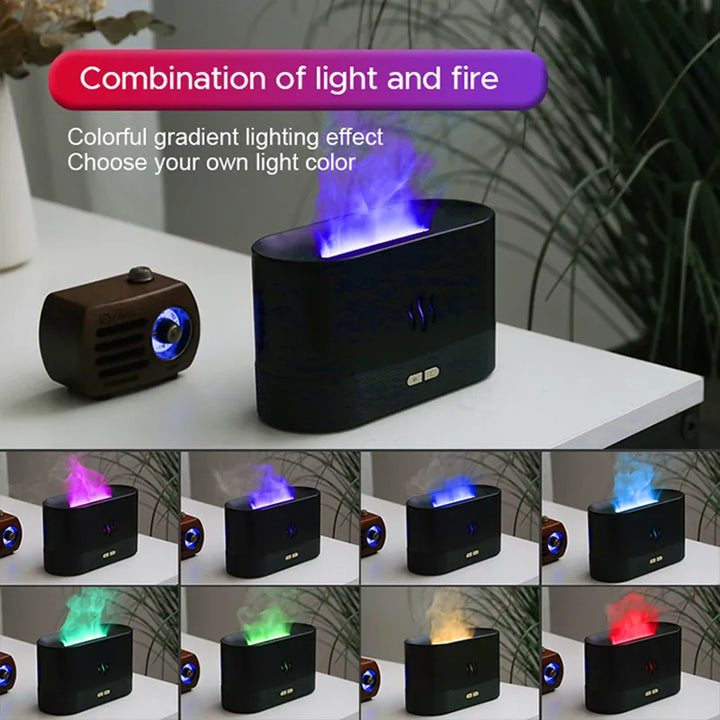 Mini aroma diffuser voor ontspanning, met zacht sfeerlicht en fijne, kalmerende mist.