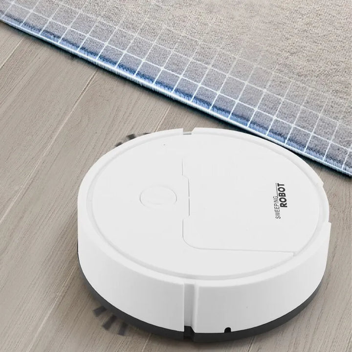 Geavanceerde robotstofzuiger met sensoren detecteert obstakels voor veilige schoonmaak.