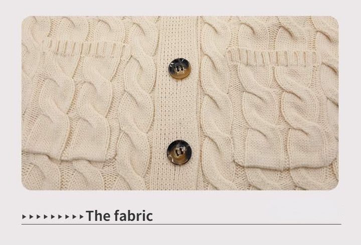 Warm gedraaid gebreid dames lang vest. Stijlvol, comfortabel en modieus voor de herfst en winter. Perfecte kledingkeuze.