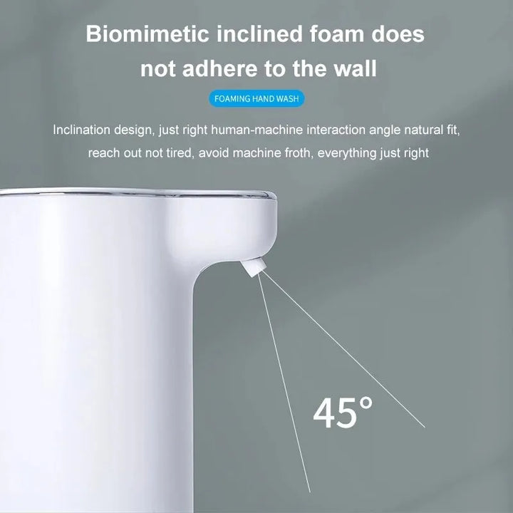 Hygiënische contactloze zeepdispenser met sensor voor schuimzeep, perfect voor families.