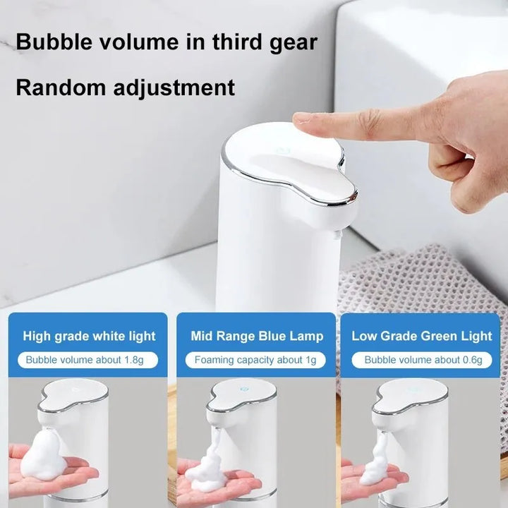 Wit ABS gadget: automatische schuimzeepdispenser voor een schone badkamer en optimale hygiëne.