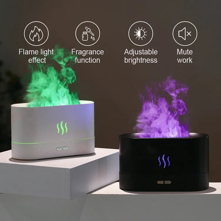 USB-aangedreven ultrasone geurverspreider, ideaal als sfeerlicht en voor wellness thuis.