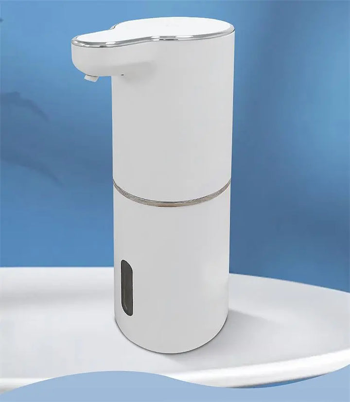 Slimme automatische schuimdispenser: contactloze bediening, wit en compact voor de keuken.