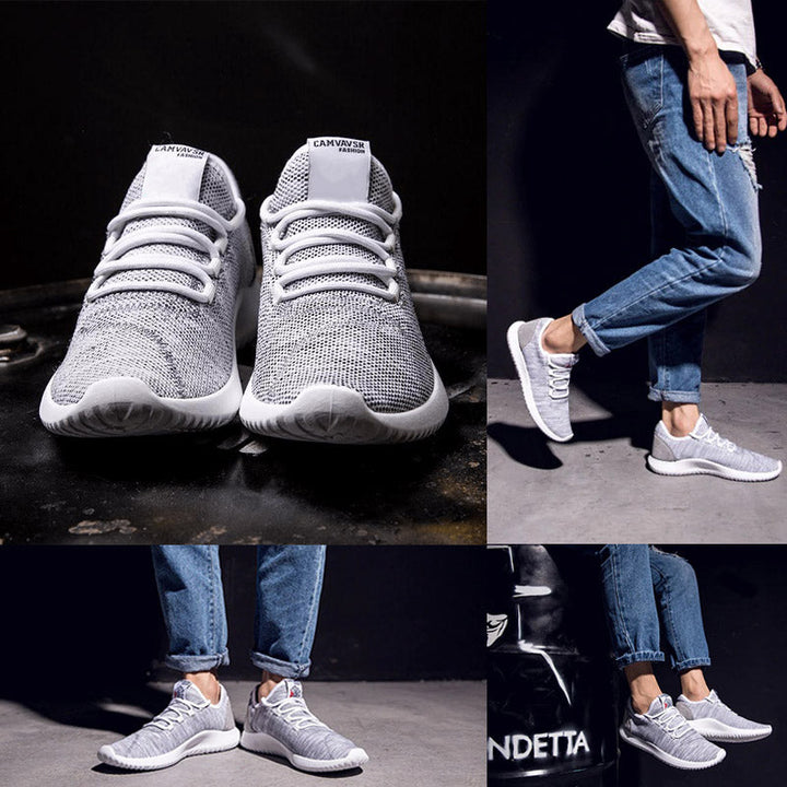 Beige herenschoenen zonder veters, ontworpen voor maximaal comfort en gemak.