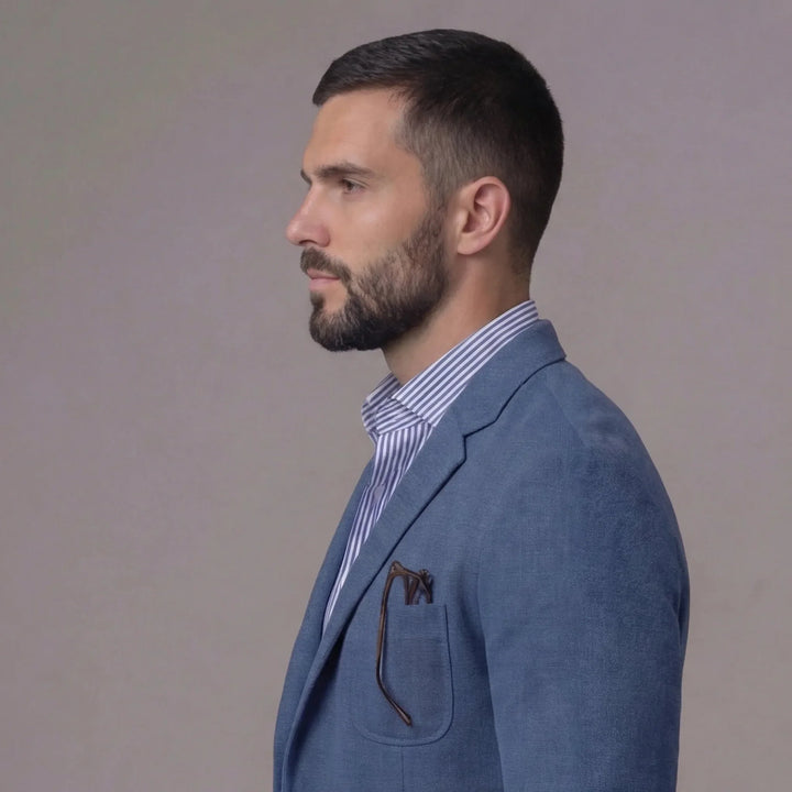Stijlvolle heren blazer, single-breasted met borstzak en V-hals, ideaal voor een casual look.