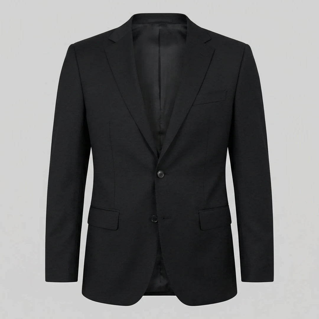 Elegante beige heren blazer met knoopsluiting en revers. Perfect voor een smart-casual zomerlook.