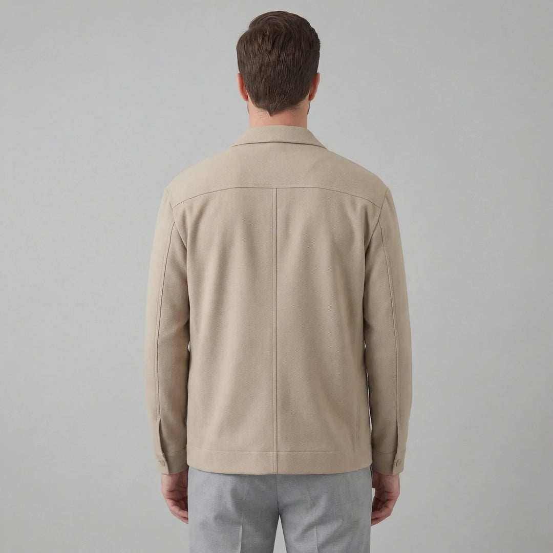 Tijdloze beige unisex blazer met knopen, veelzijdig jasje voor lente, zomer, herfst; ideaal voor elke gelegenheid.