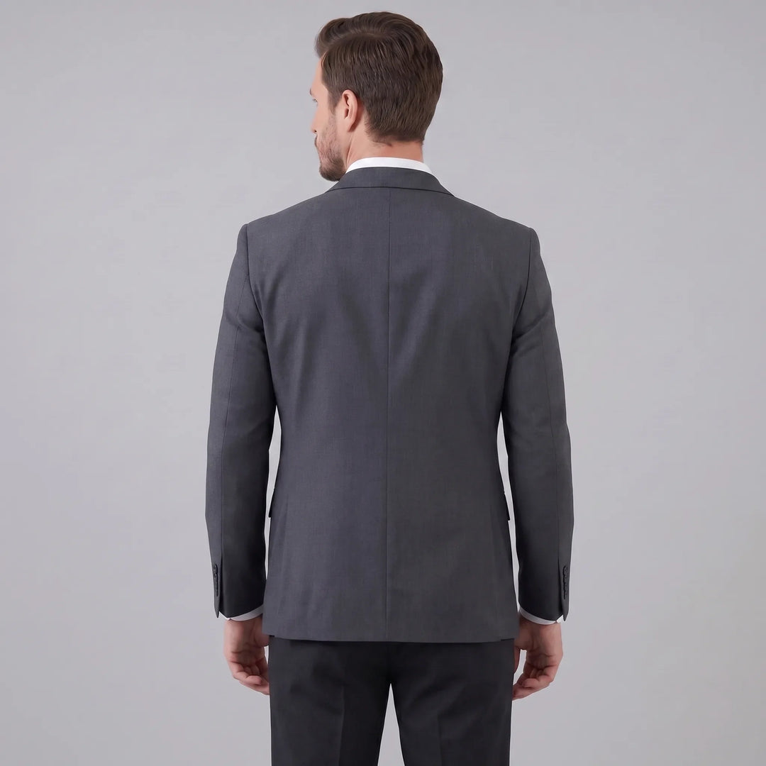 Donkerblauwe slim fit blazer voor heren; modern jasje voor kantoor of feestelijke evenementen.