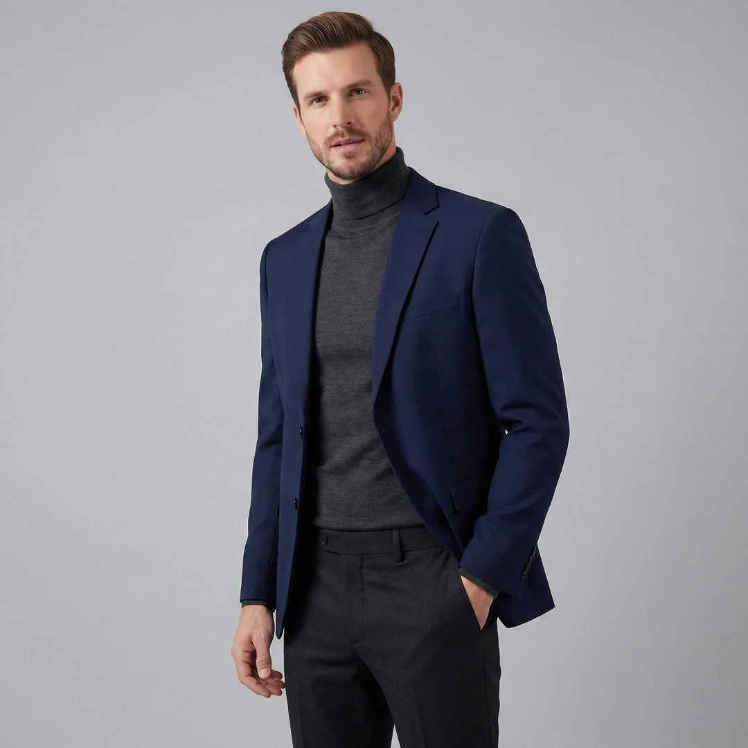 Elegante slimfit herenjasje; perfect voor een sophisticated look, zakelijk of casual chic.