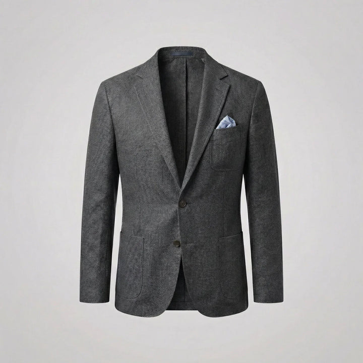 Stijlvolle heren blazer, V-hals en borstzak, comfortabel en modieus voor dagelijks gebruik.