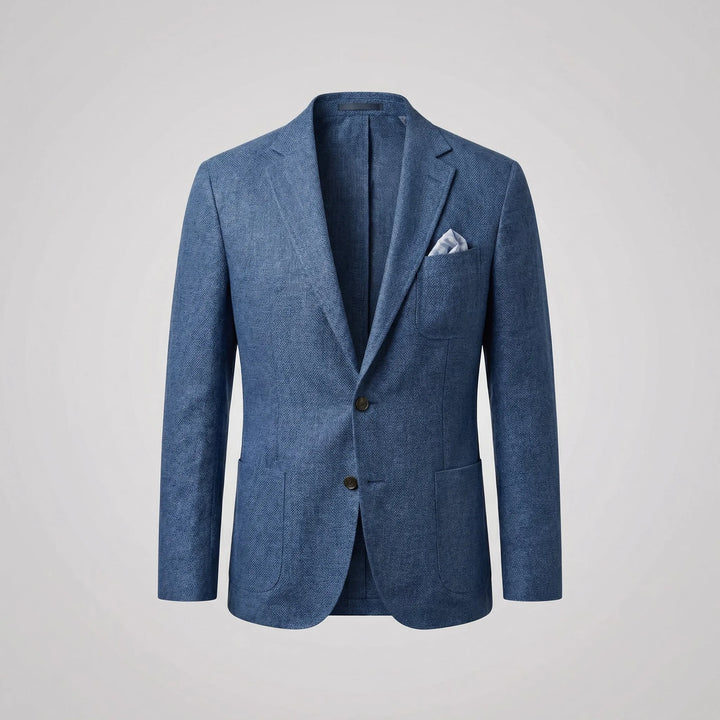 Heren casual blazer met praktische borstzak, een tijdloos en essentieel kledingstuk.