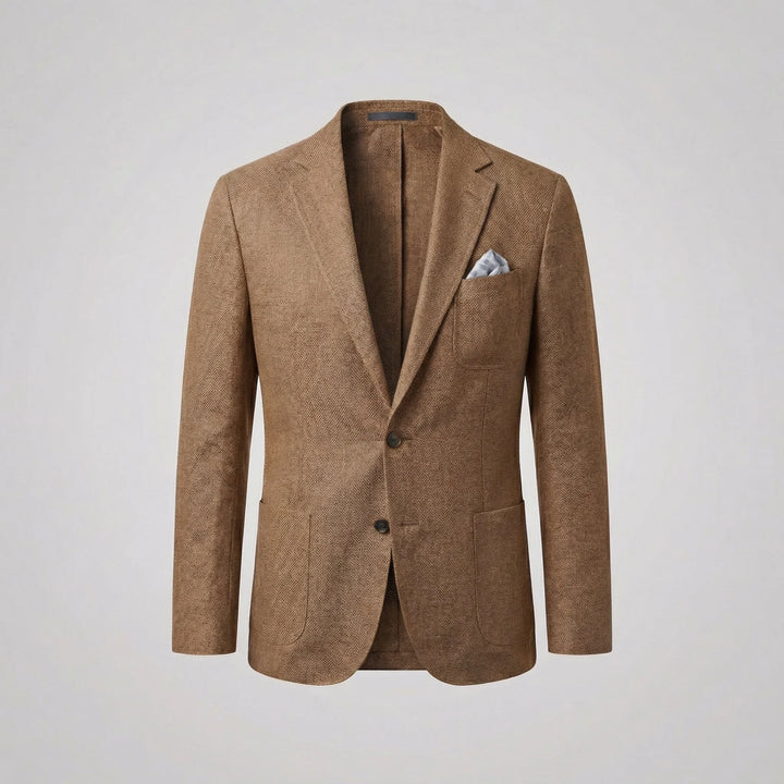 Stijlvol herenmode colbert, V-hals en borstzak, voor een complete en moderne look.