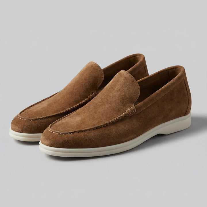 Bruine casual instappers, robuuste slip-on schoenen met klassieke penny strap.