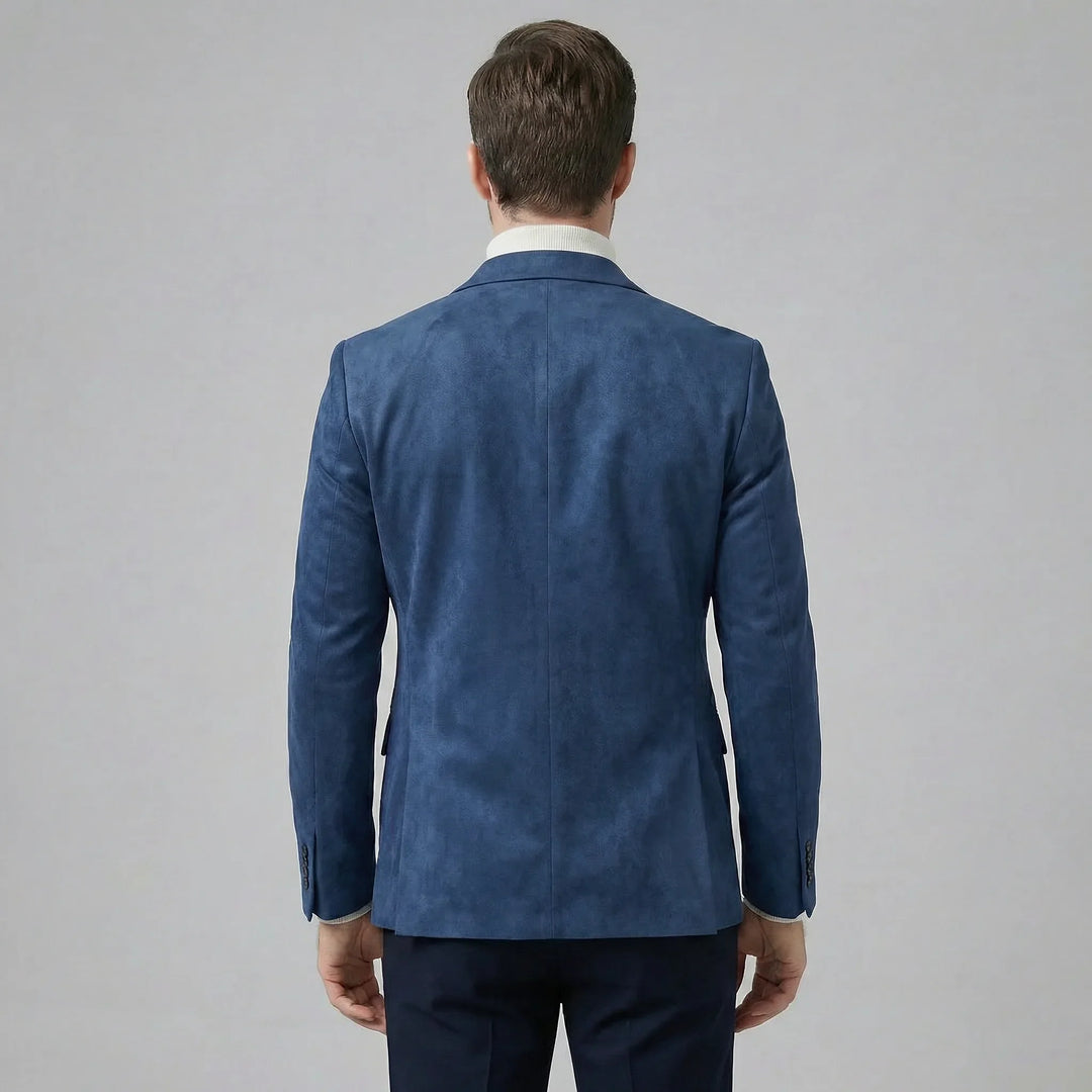 Moderne slimfit herenblazer met V-hals, ideaal voor lente/zomer, licht en stijlvol.
