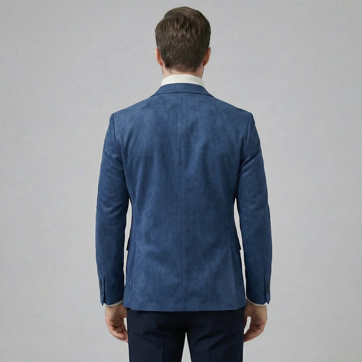 Moderne slimfit herenblazer met V-hals, ideaal voor lente/zomer, licht en stijlvol.
